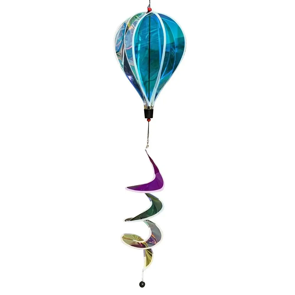 Giant Size Rainbow Hot Air Balloon Plastic Material Rotating Sequins Pinwheels 43.3inch Height 4X Balloon Windmill Play
