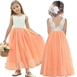 New Flower Girl Dress Baby Kids Summer Princess Party Lace Wedding Birthday Dresses Children Clothing 2 4  6 8 10 12 14