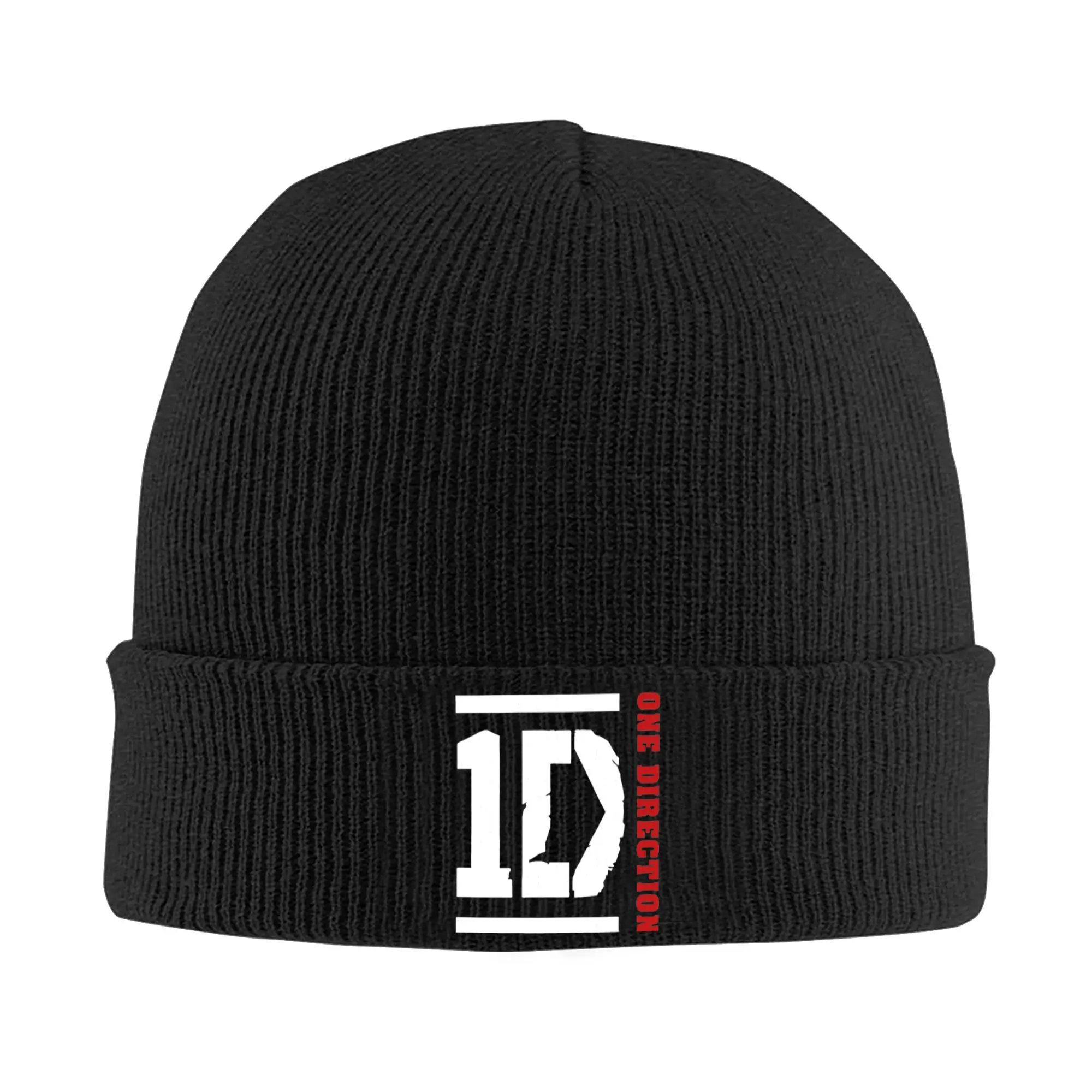 1D Ones Music and Directions Logo Knitted Hat for Women Men Beanies Autumn Winter Hat Acrylic 1D Crochet Melon Cap