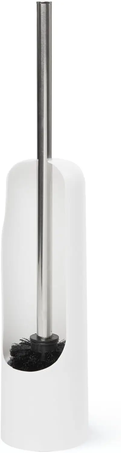 

Щетка для унитаза с держателем – прочный тонкий инструмент для чистки, плотная щетина удаляет стойкие загрязнения, белый цвет