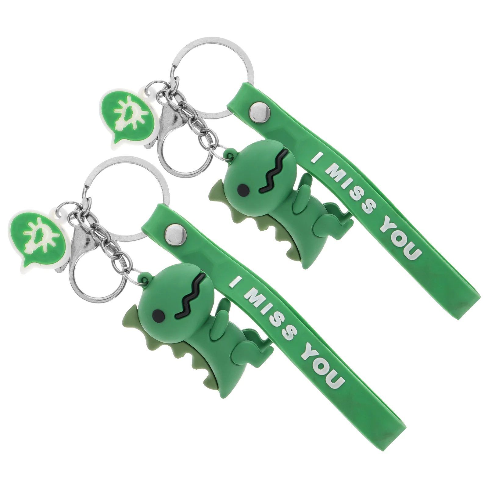 

2pcs Small Keychains Cute Acrylic Kids Rings Green Creative Keychain Silicone Creative Keyring Pendant Accessories