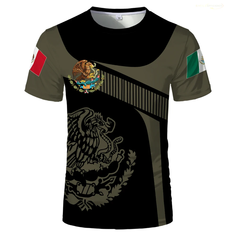 Mexico Flag 3D Print T-shirts Summer Mexican Eagle Pattern Men Woman T Shirt Fashion Harajuku Oversized Kids Streetwear Tops Tee