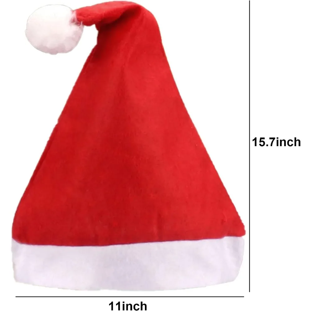 24/48/108pcs Santa Hats, Red Classic Santa Hats for Adult&Minor,Bulk Christmas Hats for Christmas Party