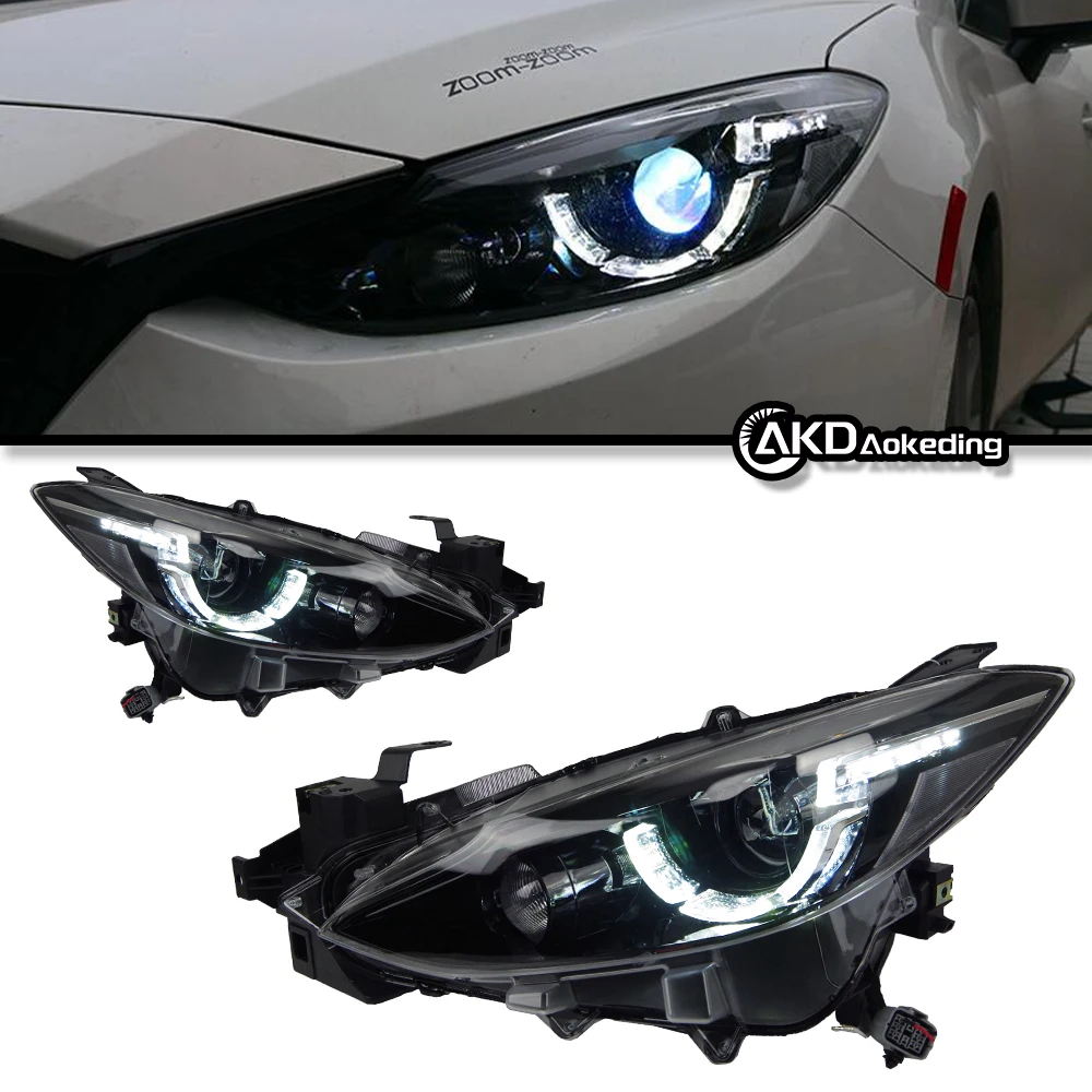 Auto Parts For Mazda 3 Axela Headlights 2014-2016 latest Styling LED Daytime Lights Dual Projector Car Accesorios Modified