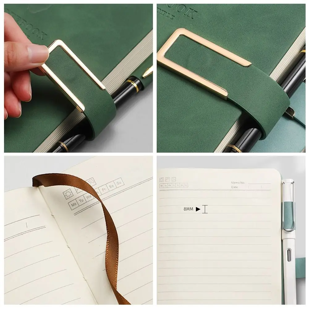 New PU Leather Magnetic Buckle Notebook Magnetic Buckle Deer Pattern Lined Journal Pen Holder Office Notebook