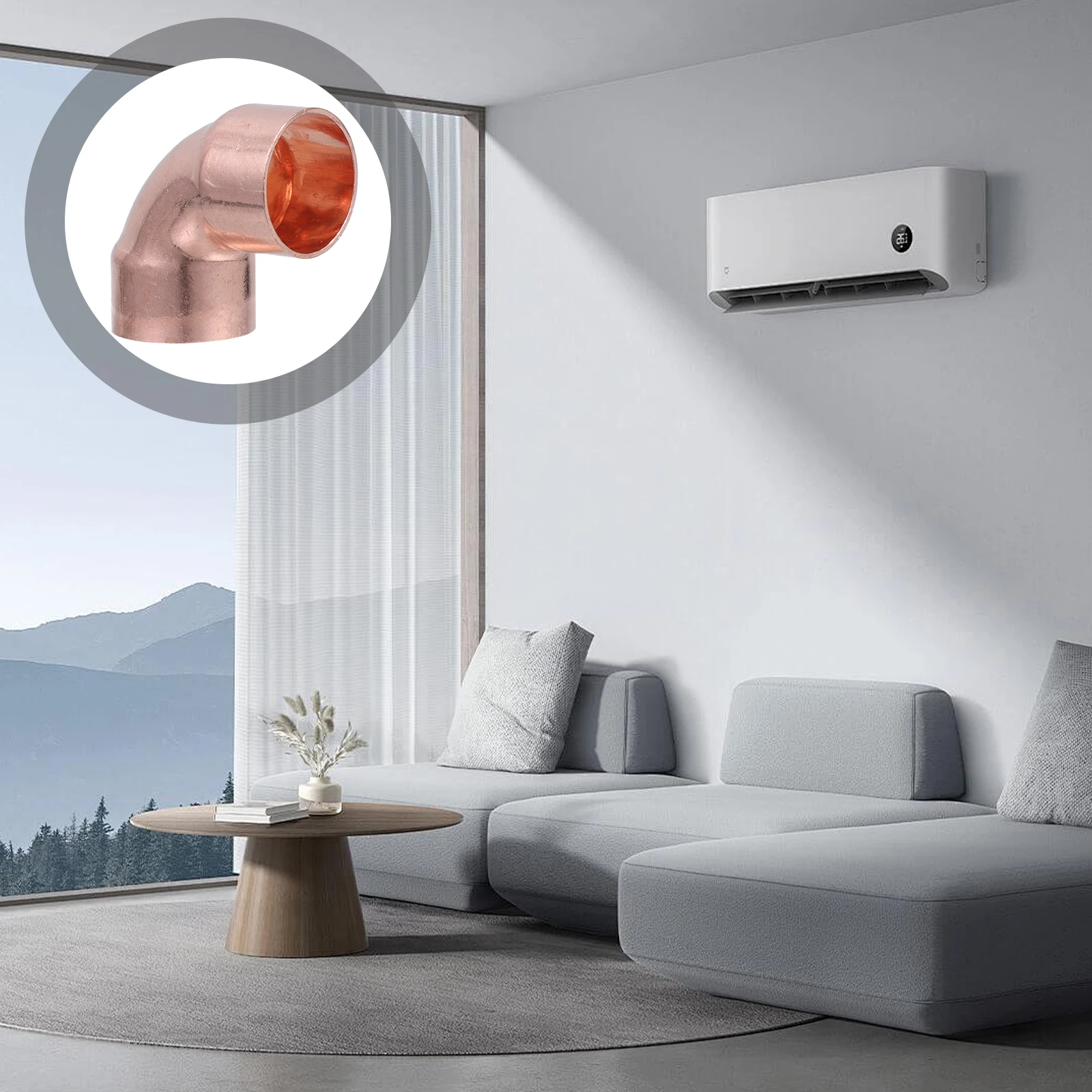 

3pcs Copper Elbow Fittings Durable Metal Connectors Heat Resistant Pipe Adapters For Air Conditioner Refrigeration Sturdy