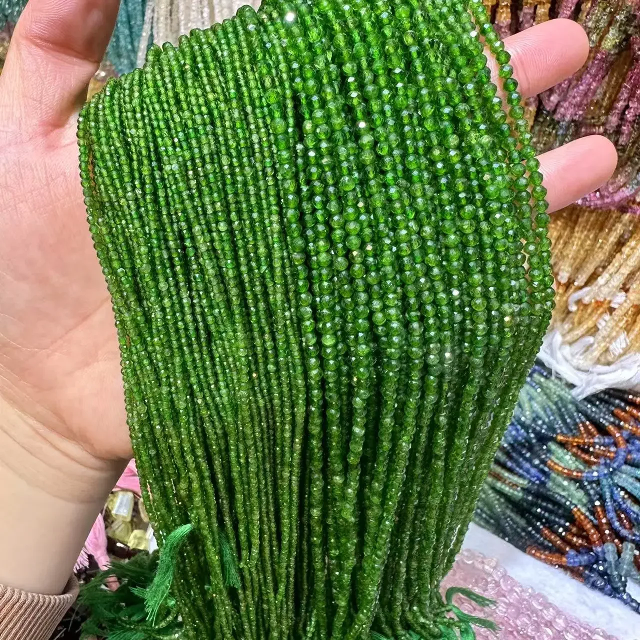 

AAAAA Natural Green Diopside Faceted Round Beads Loose Beads for Jewelry Making DIY Bracelet Necklace 34cm Accessories Wholesale