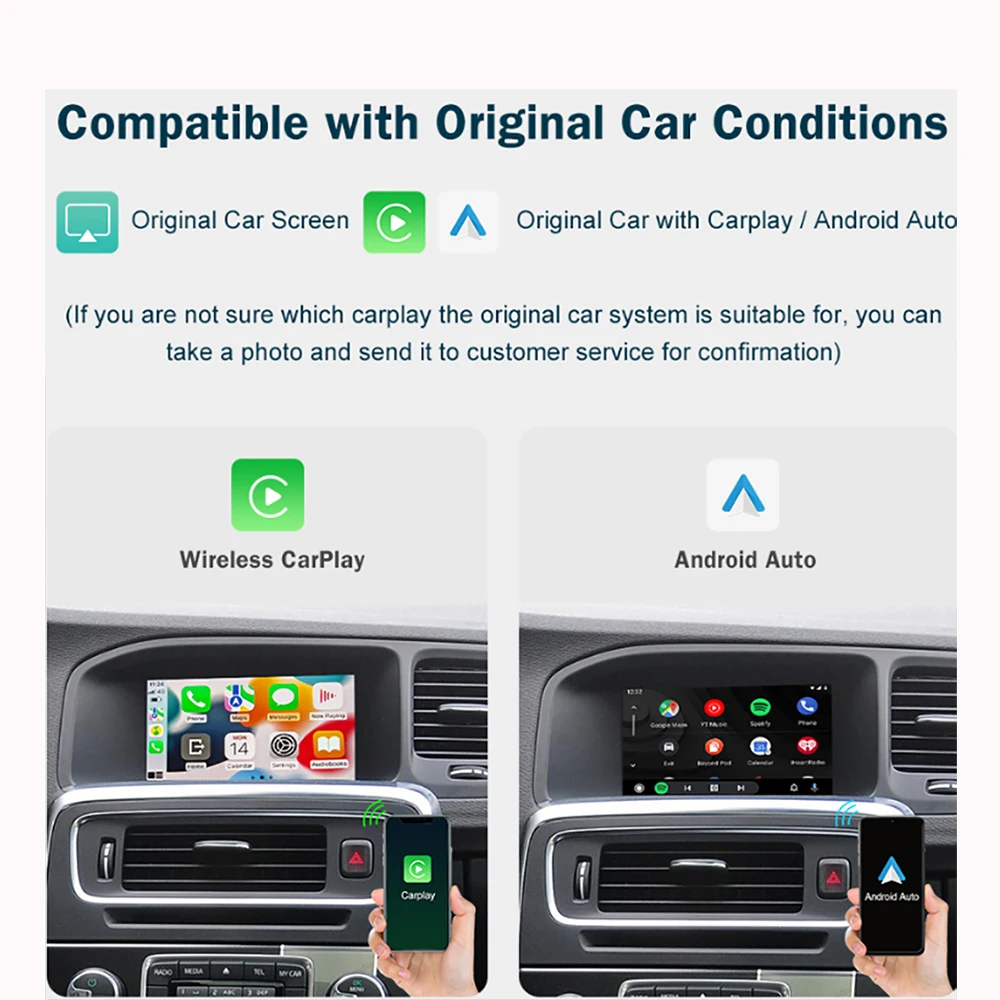CarPlay Android Auto اللاسلكي لسيارة فولفو S80 2014 بشاشة 7 بوصة OEM ODM A/V