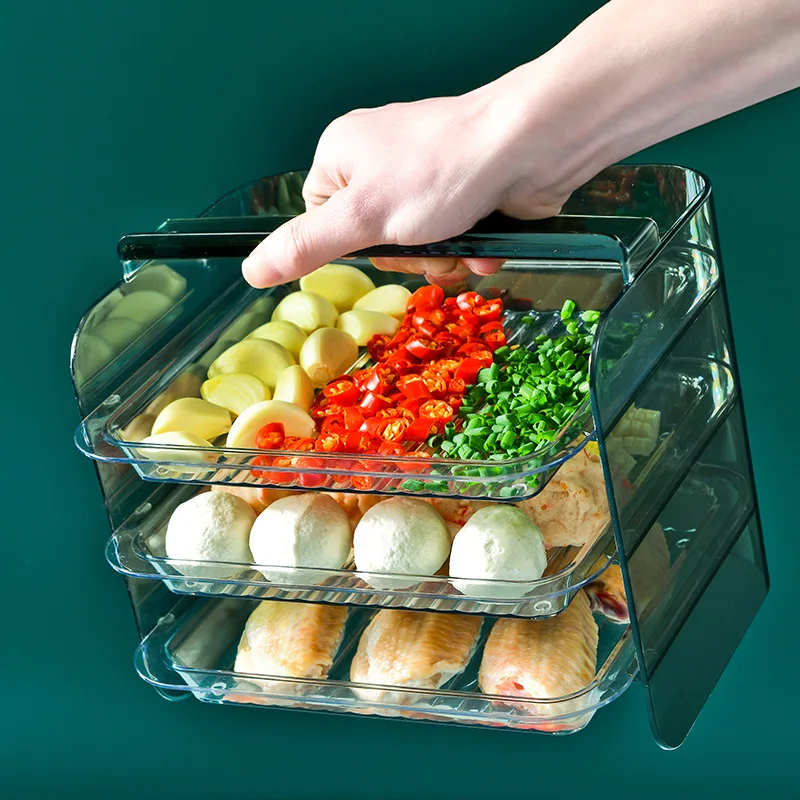 

Multi-Layer Kitchen Side Dish Plate Stacked Vegetable Storage Tray Floor Type Household TrayPot Food Tool