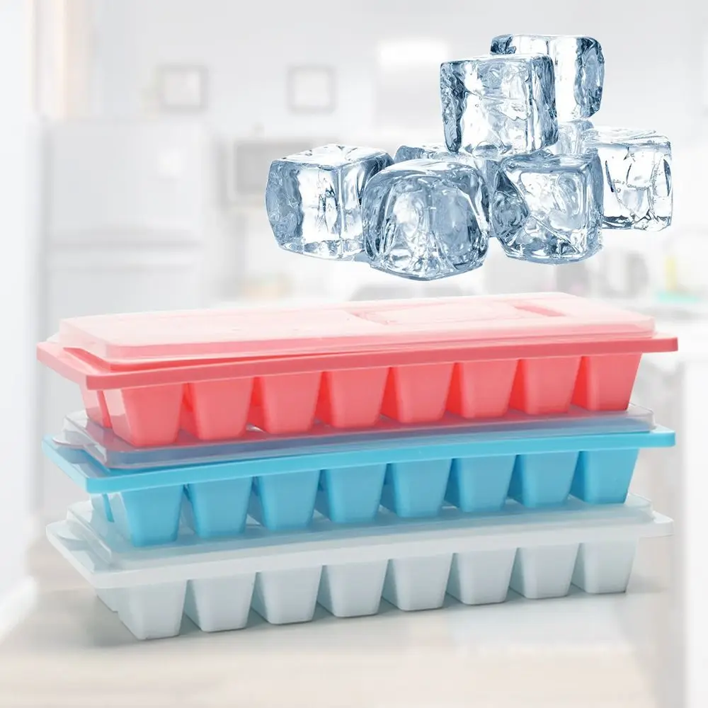 Plastic DIY Ice Cube Tray Reusable Ice Making Mould Ice Storage Box Ice Cube Box Ice Lattice