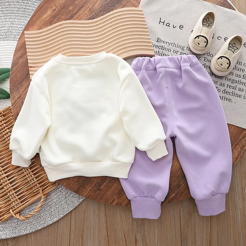 Girls Clothes Sets Spring Autumn 2024 Children Cotton T-shirts Pants 2pcs Sweatshirts Suit For Baby Cute Tracksuits Kids Outfits