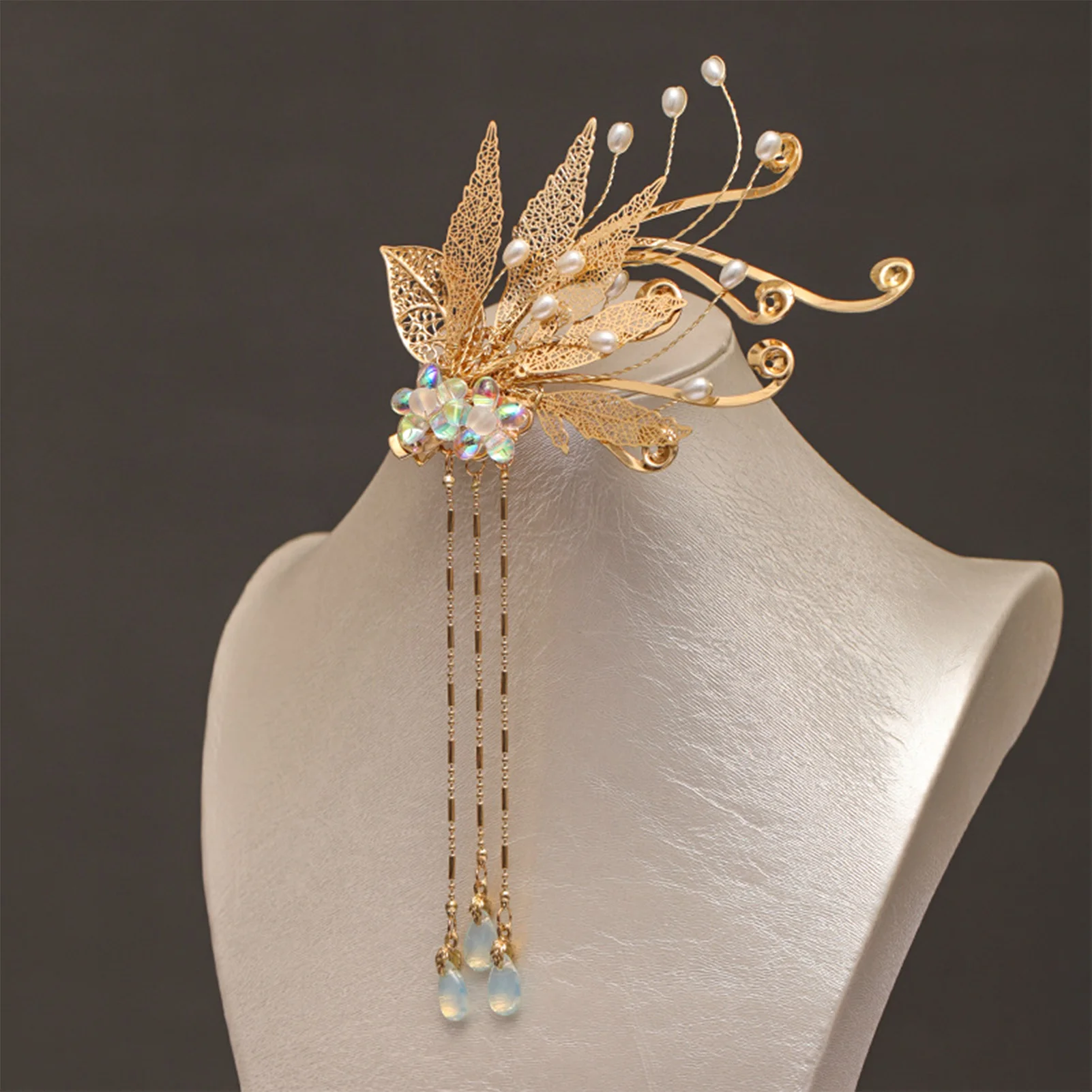 Light Luxury Women\'s Hair Clip Tassel Edge Clip For Meatball Head Updo Plait Exquisite Elegant Metal Jewelry Hair Accessories