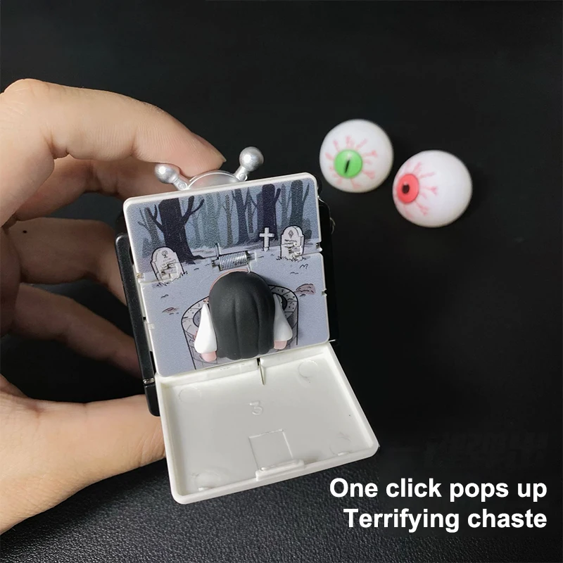 Creativo Mini TV Portachiavi Atmosfera horror Tricky Stress Relief Portachiavi Ciondolo per borsa per regali di travestimento di Halloween