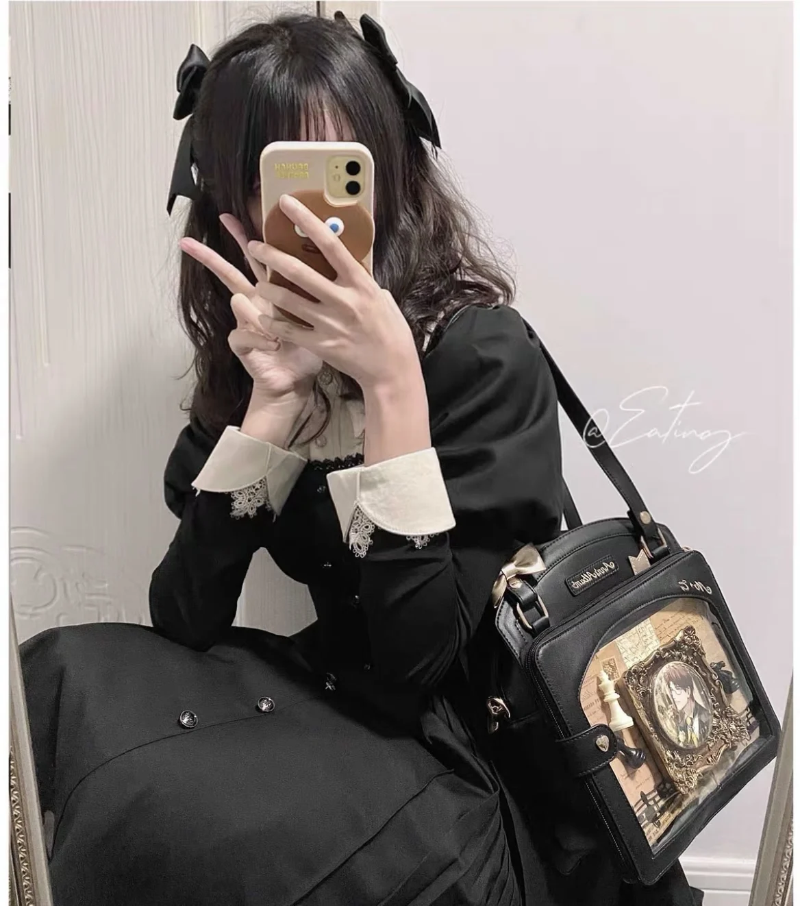 lolita Sweet Ita Bag Cute Transparent Crossbody Bag aestthetic Display Shoulder Bag Women JK Candy Color Elegant Girls tote Bag