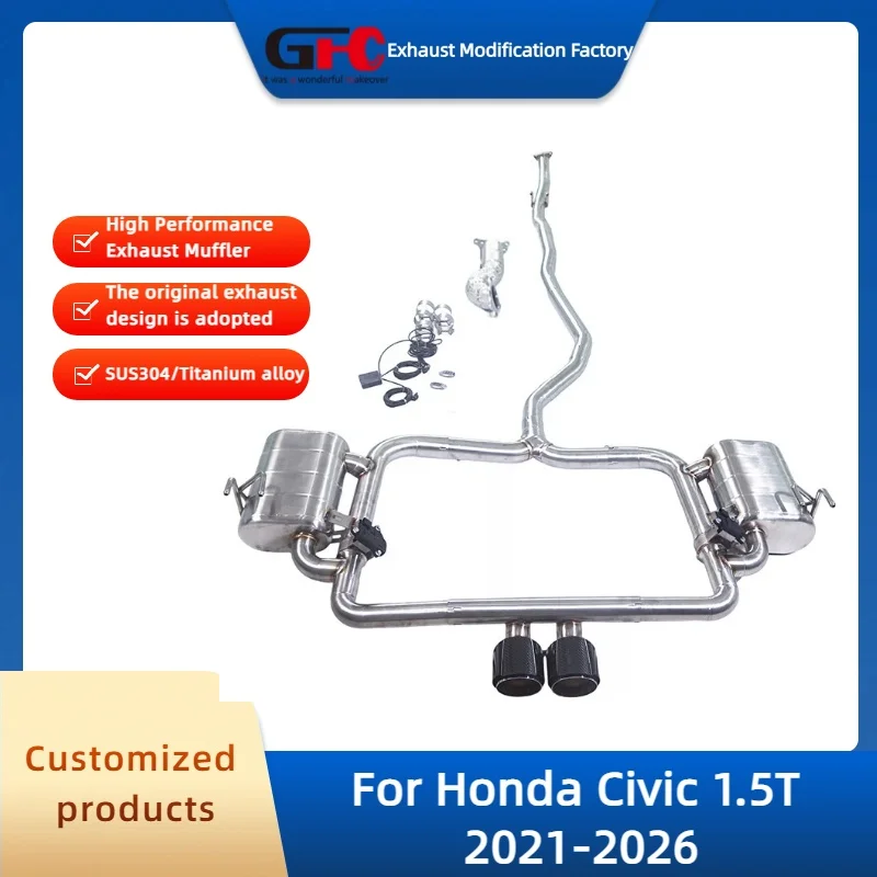 

GFC Valvetronic Exhaust Pipe for Honda Civic 1.5T 2021-2026 High-Performance 304 Stainless Steel Valve Exhaust Muffler System