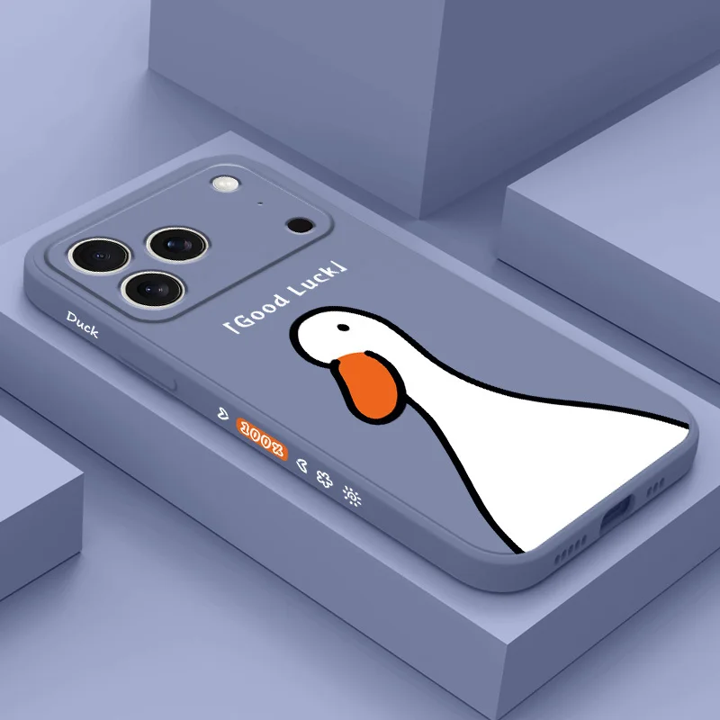 

Lucky Duck Phone Case For iPhone 17 Air 16 16e 15 14 13 Pro Max Plus Mini Liquid Silicone Soft Cover