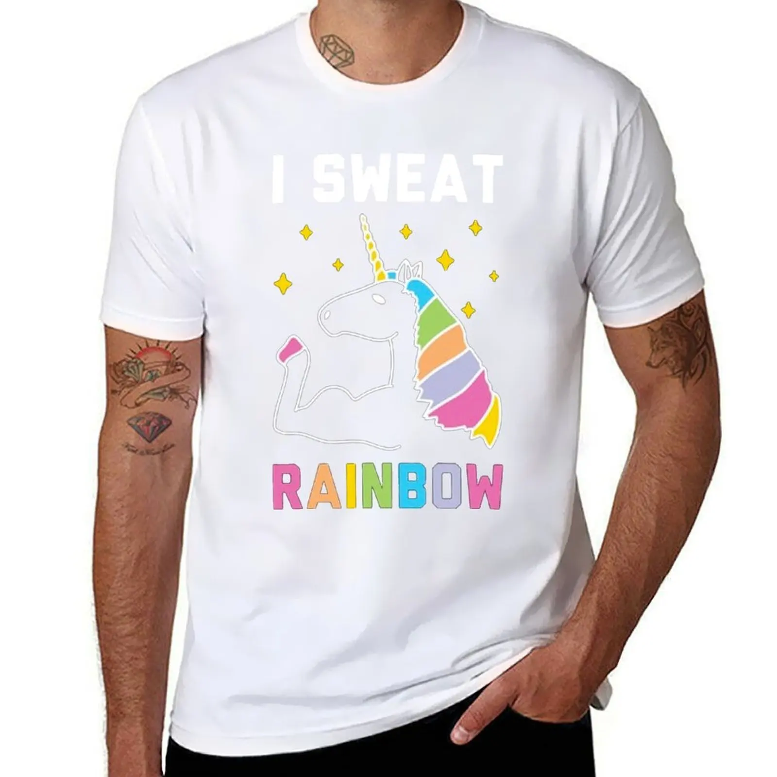

I SWEAT RAINBOW - UNICORN T-Shirt t shirts for man graphic vintage man t shirt summer T-Shirt