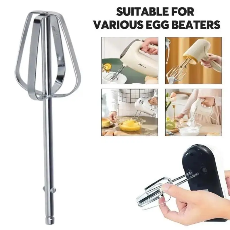 1/2/4Pcs Electric Egg Beater Stirring Hook, Stainless Steel Durable Handheld Egg Whisk Mixing Stick Kitchen Mixer