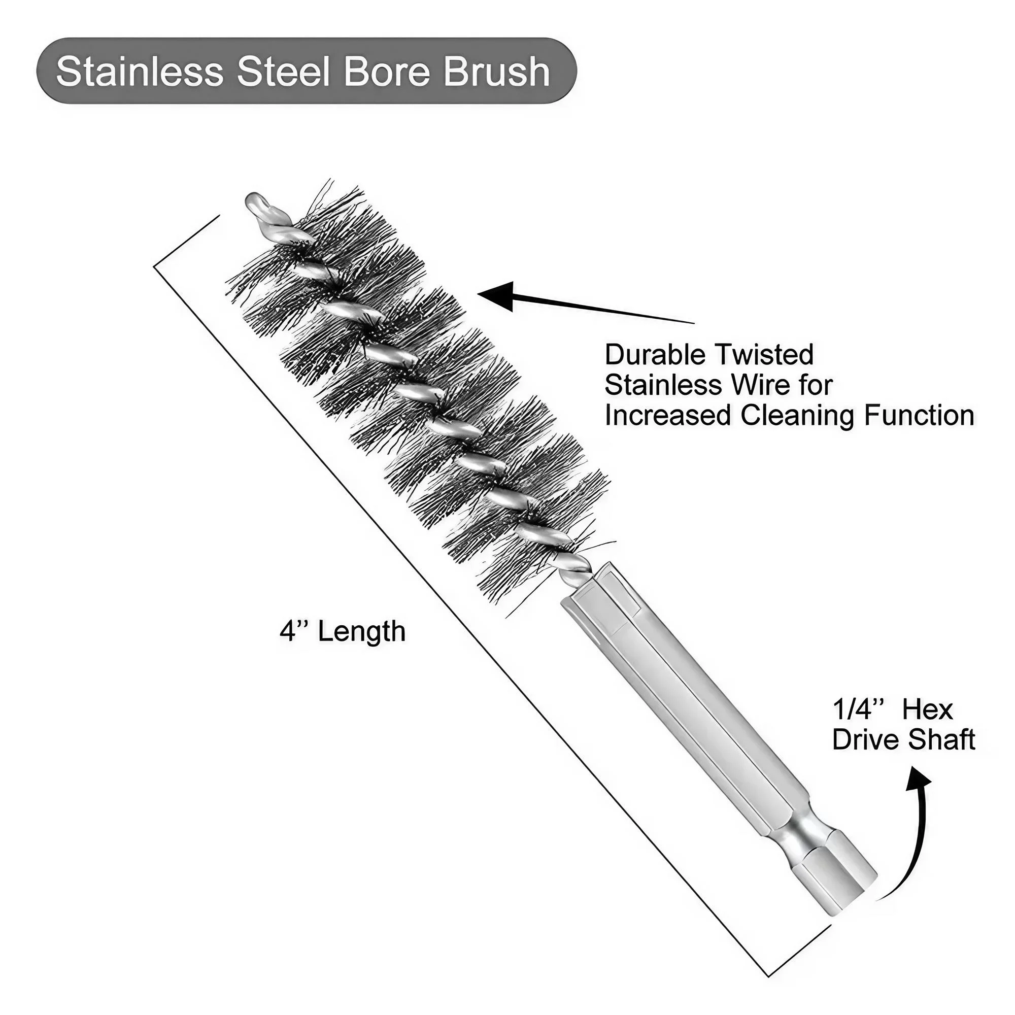 Stainless Steel 6PCS Drill Twist Cleaner Set Grinding Cleaning DeRusting Tool for Drills Impact Tools