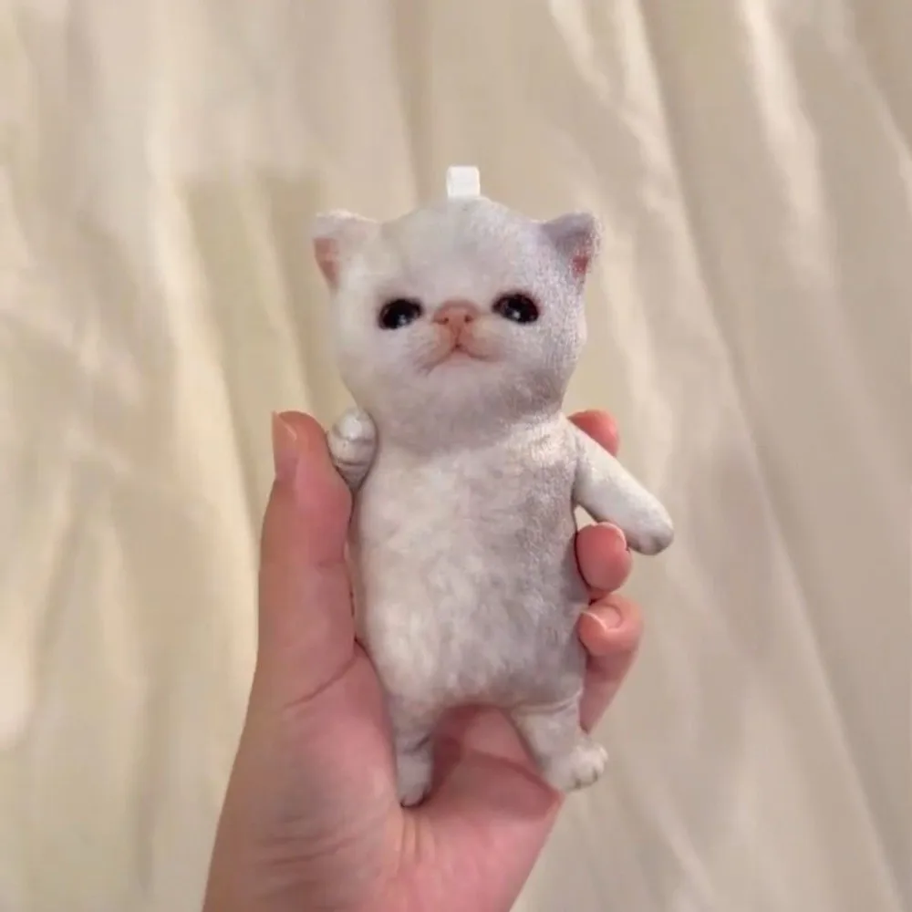 10cm Cat Plush Pendant Built In Skeleton Abstract Expression Face Kitten Doll Charm Interactive Design Bag Charm Accessory
