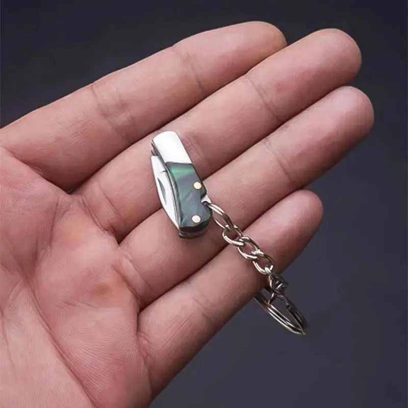 Mini Klappmesser Anhänger Schlüsselanhänger Outdoor Wandern Camping Tragbares Taschenmesser Schlüsselringe Obstschäler Kleine Geschenke Souvenir – Detail 7