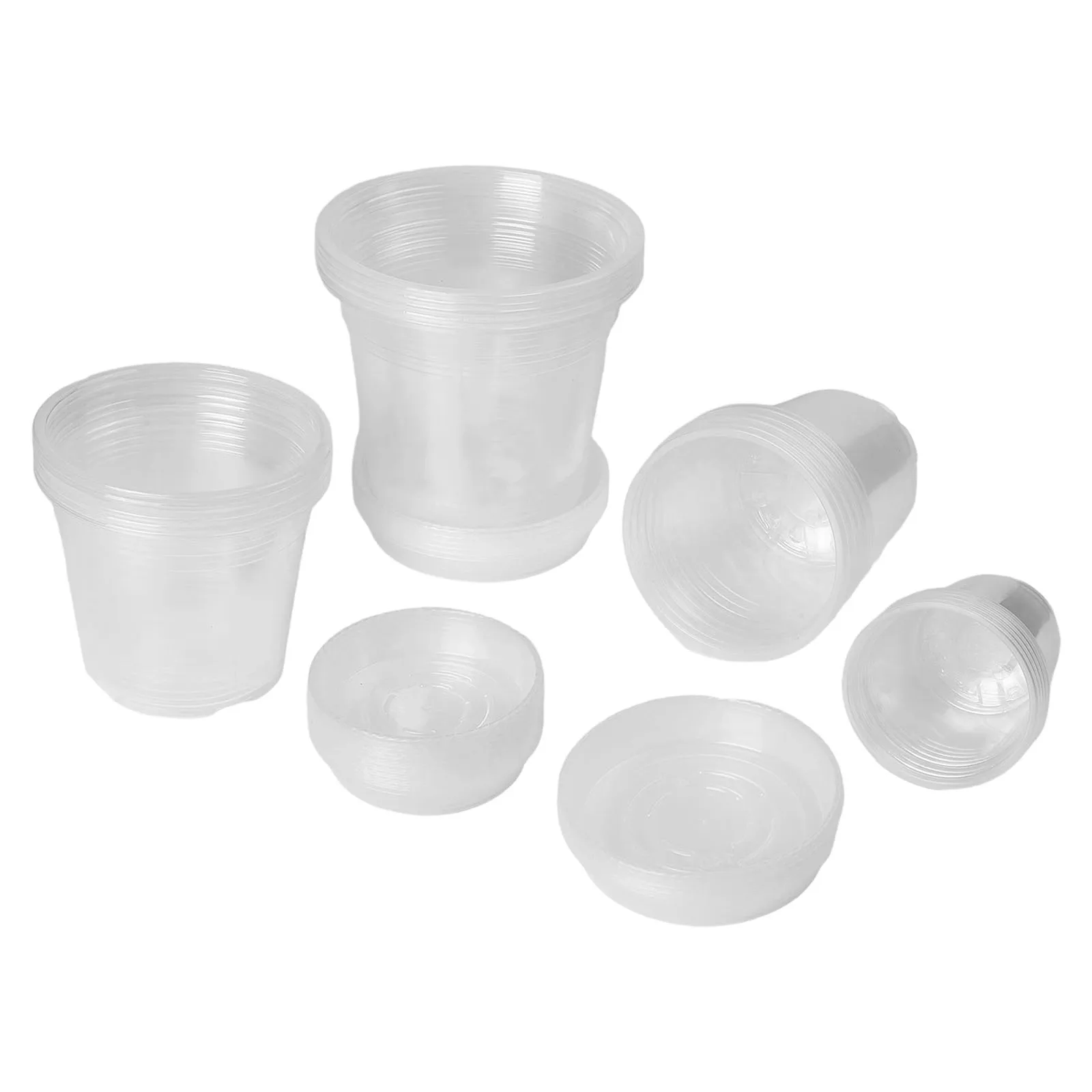 Clear Flowerpot Drainage Hole Pot Outdoor Planters Effective Drainage Design Four Size Options Lightweight Plastic Material