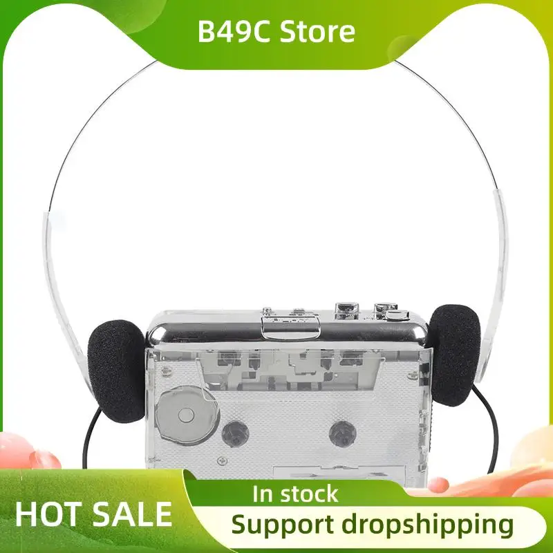 

B49C Transparent USB Cassette Player TON010B Tape Recorder To MP3 Music Player To Capture Audio In MP3 Format Portable