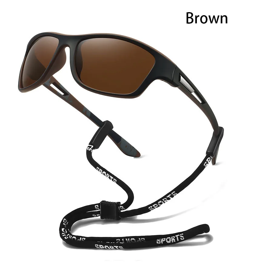 Tarnfarben-Sonnenbrille mit Kette, Vintage-Stil für Angeln, Autofahren, Sport und Freizeit, Unisex-Laufbrille, Bergsteiger-Sportbrille – Detail 8