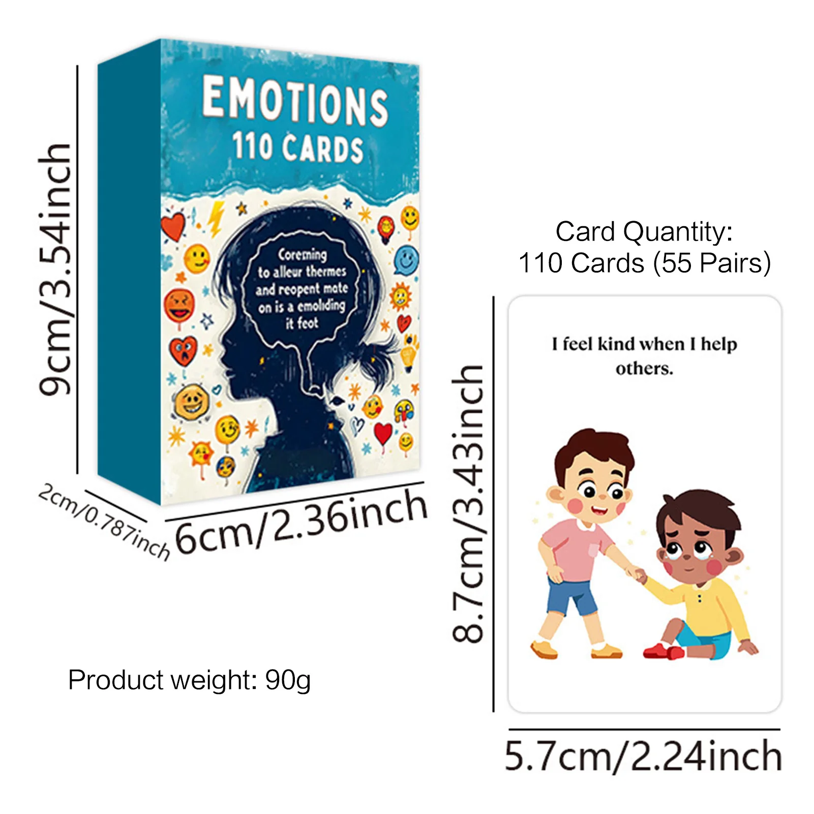 Эмоции 110-карточек, инструмент для психического здоровья, для обучения распознаванию эмоций и психологического консультирования