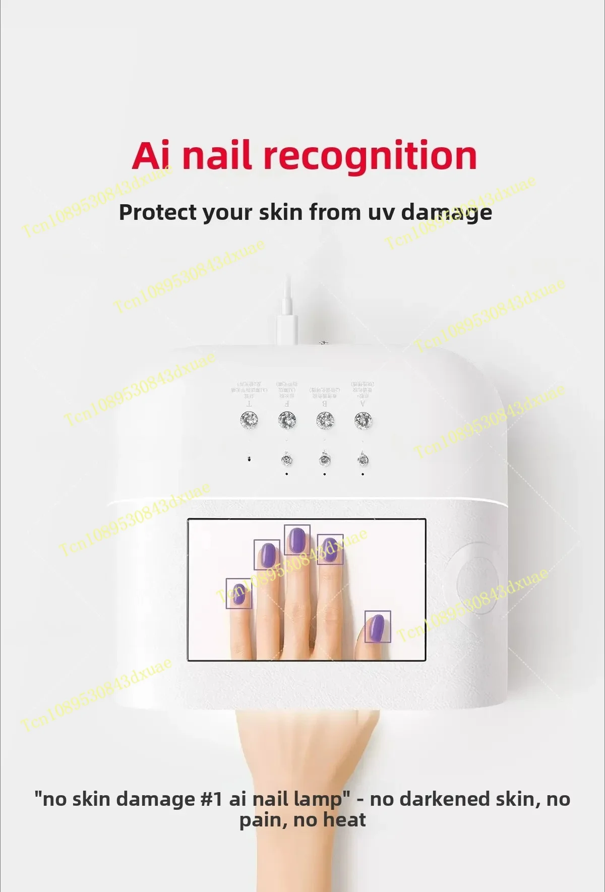 Synthetic Nail Baking Lamp, No Hand Damage, No Black Hands, No Skin Damage, Phototherapy Lamp, Manicure Lamp