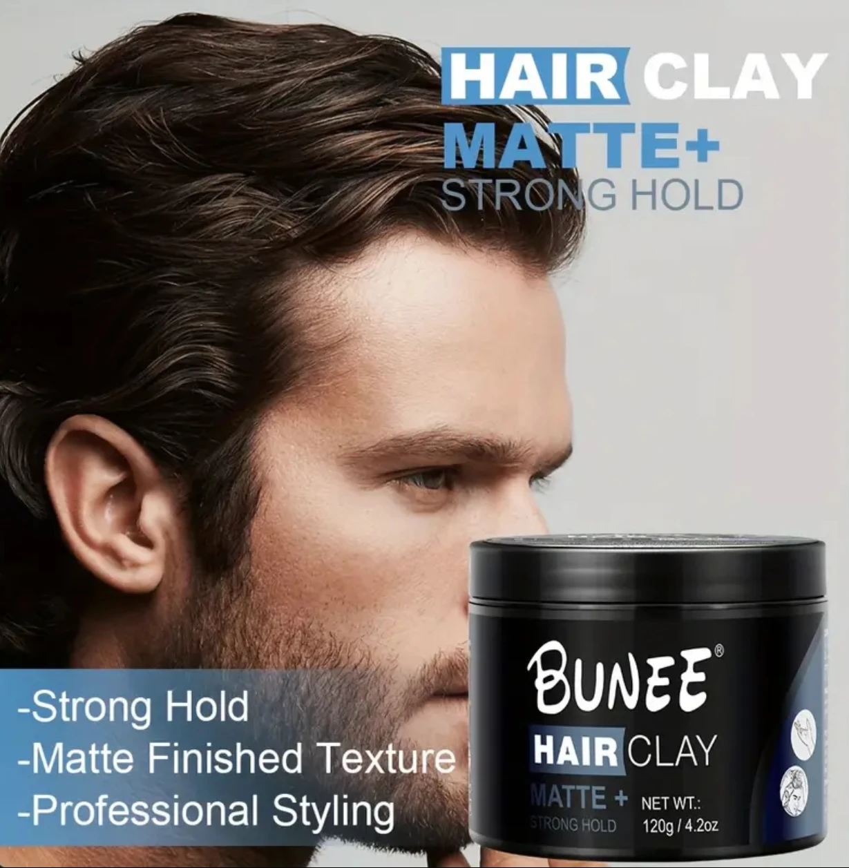 Men's Hair Wax Matt Hair Nylon Long-Lasting Hair Styling Mud