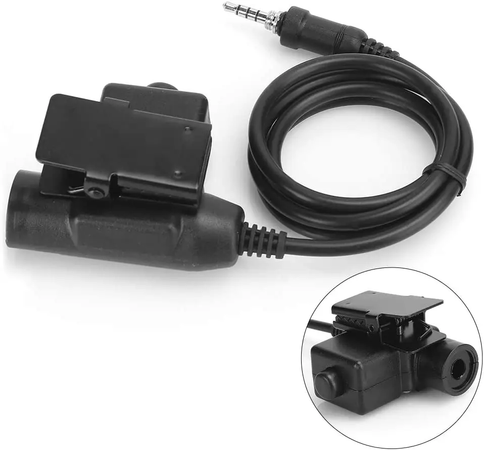 U947R Portable PTT Cable Plug, Walkie Talkie Headset Adapter, 3.5mm, 4 Level Connector for VX6R VX7R VX6R VX7R FT270 FT270R