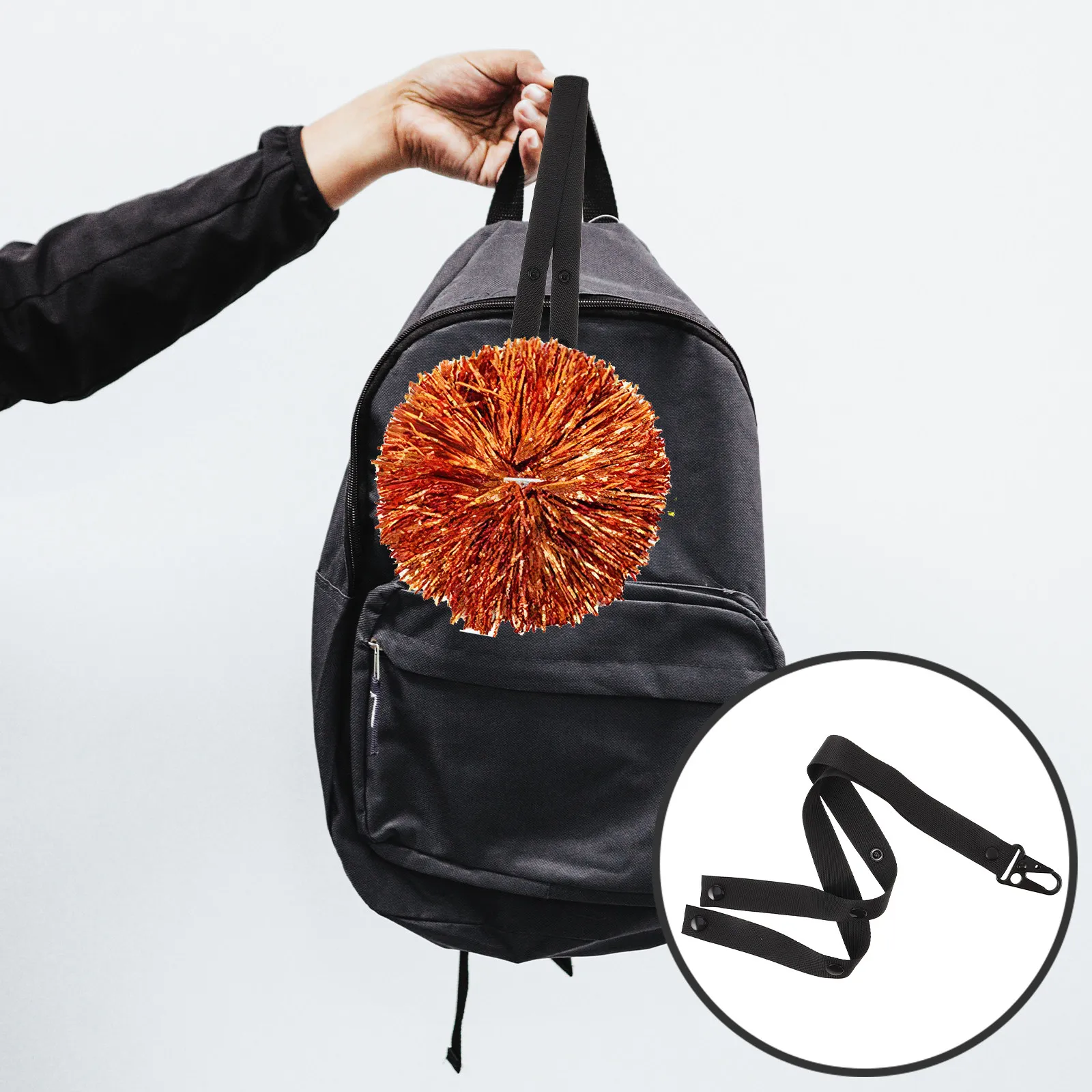 

Прочный ремень-держатель для хранения помпонов на рюкзаке, для чирлидинга, надежная фиксация, легкий, портативный, для всех видов чирлидинга