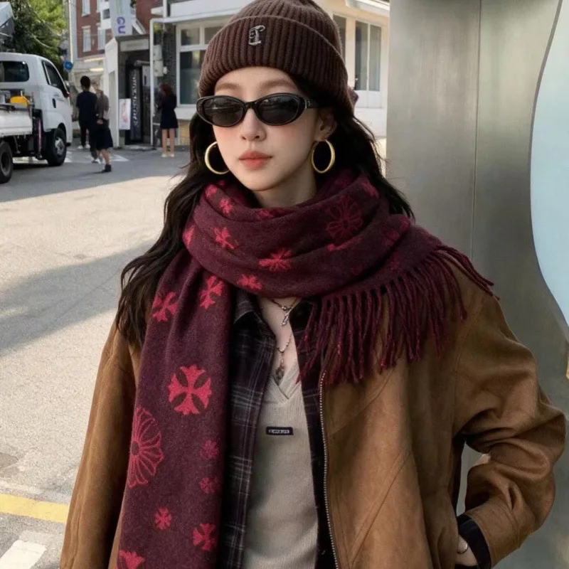 Classic Floral Jacquard Tassel Shawl for Women, Soft Imitation Cashmere  Blanket Scarf, Warm Winter Wrap Stole
