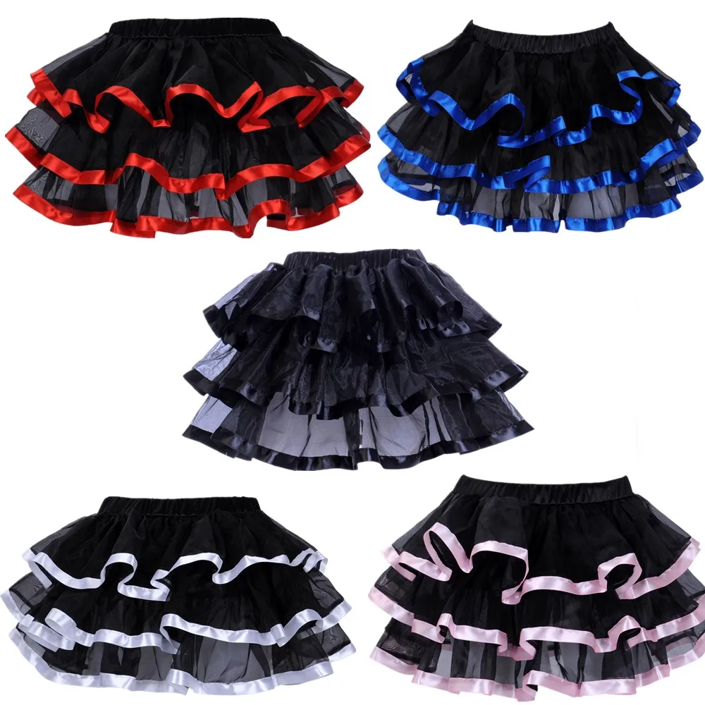 

Gothic Burlesque Elastic Waist Mesh Petticoat Underskirt Women Sexy Micro Mini Tutu Skirt Performance Steampunk Costume