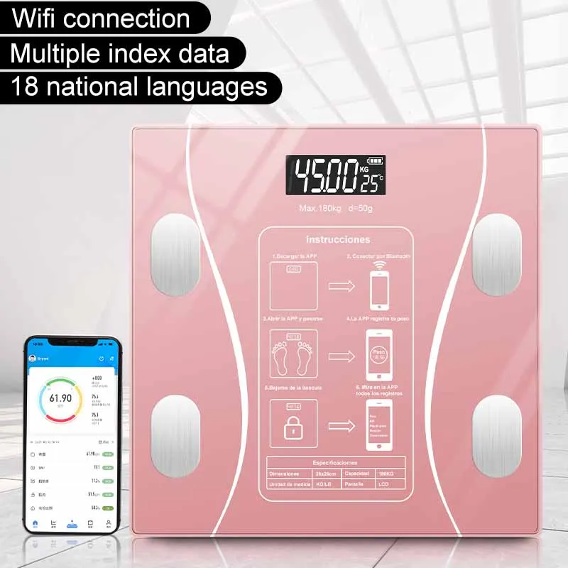 Body Scale with App Electronic Smart Bathroom Weighing Scale