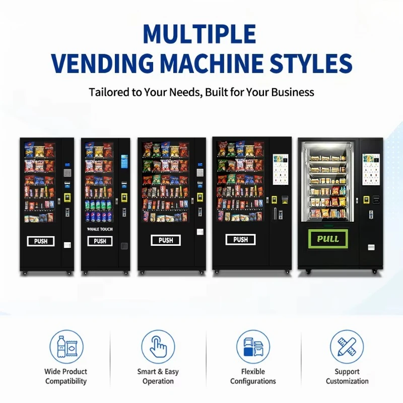 AI Smart Vending Machine Touch Screen Combo Snack Drink Automatic Vending Machine with Remote Telemetry for Retail Store