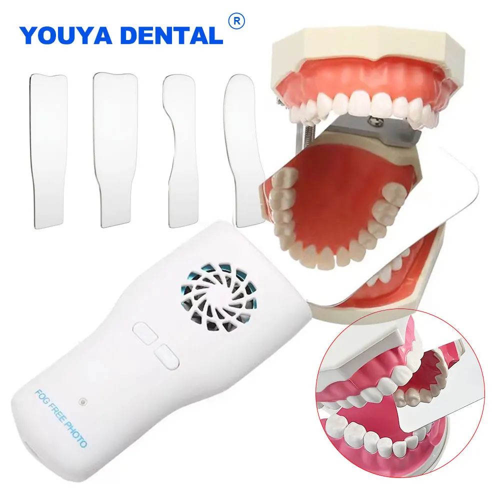 Dental Oral Photography Mirrors LED Light Automatic Anti-fog occlusal Orthodontic Reflector Glass for Buccal Lingual Dentist