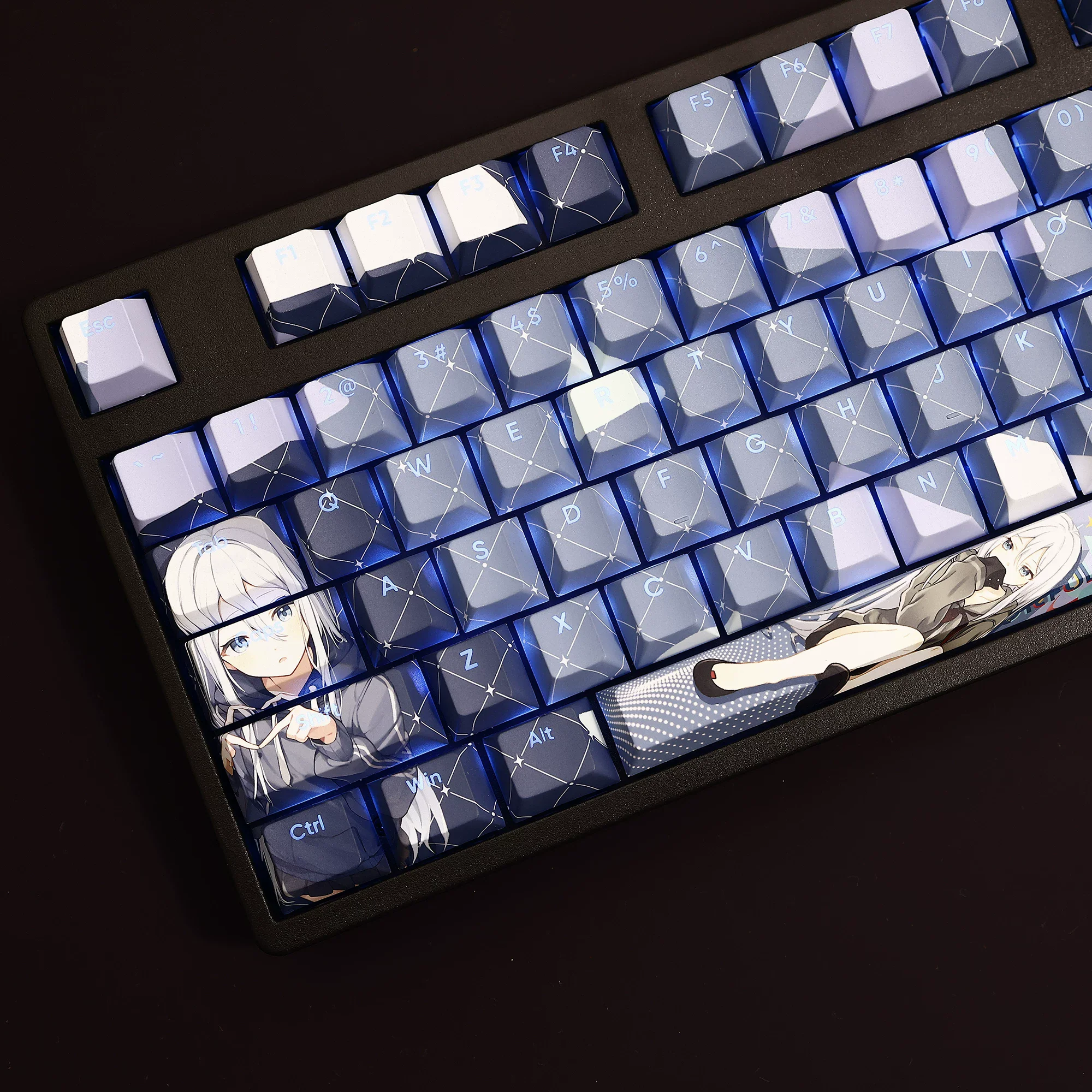 108 Keys/set YOISAKI KANADE Keycap PBT Backlit Keycaps Cartoon Anime Gaming Key Caps For ANSI 61 87 104 108 Keyboard