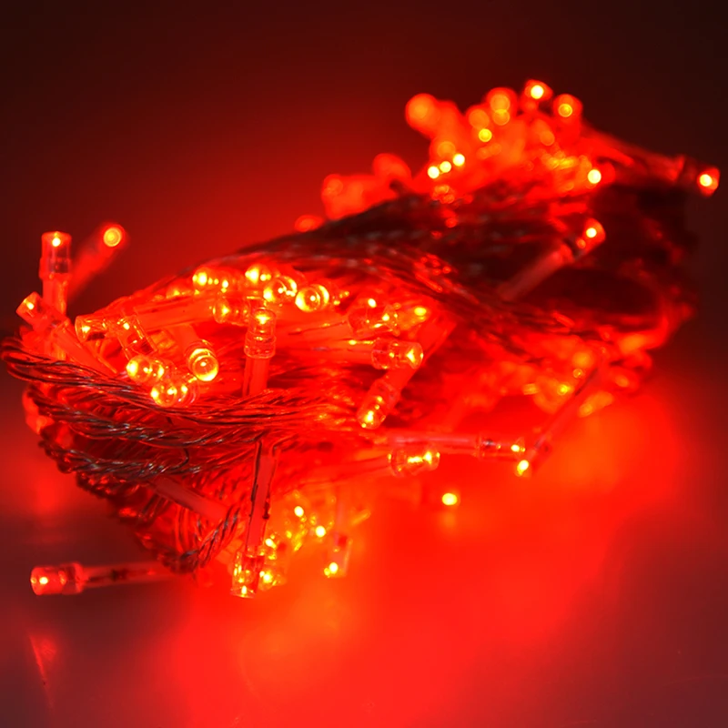 100 LED 스트링 조명, 크리스마스 파티, 할로윈, 집, 정원, 나무, 축제 파티, 실내 및 실외, 220-250V, 10m
