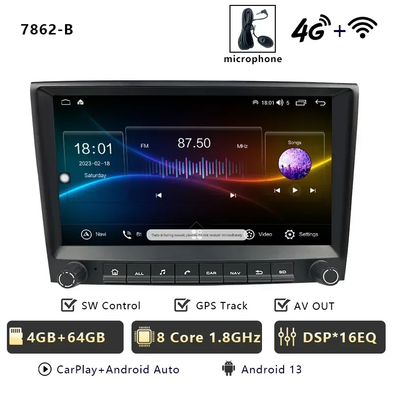 CHSTEK Carplay Android 13 Für Porsche 911 987 997 Cayman Boxster Auto Radio Player Multimedia GPS WIFI 4G RDS Bluetooth Autoradio