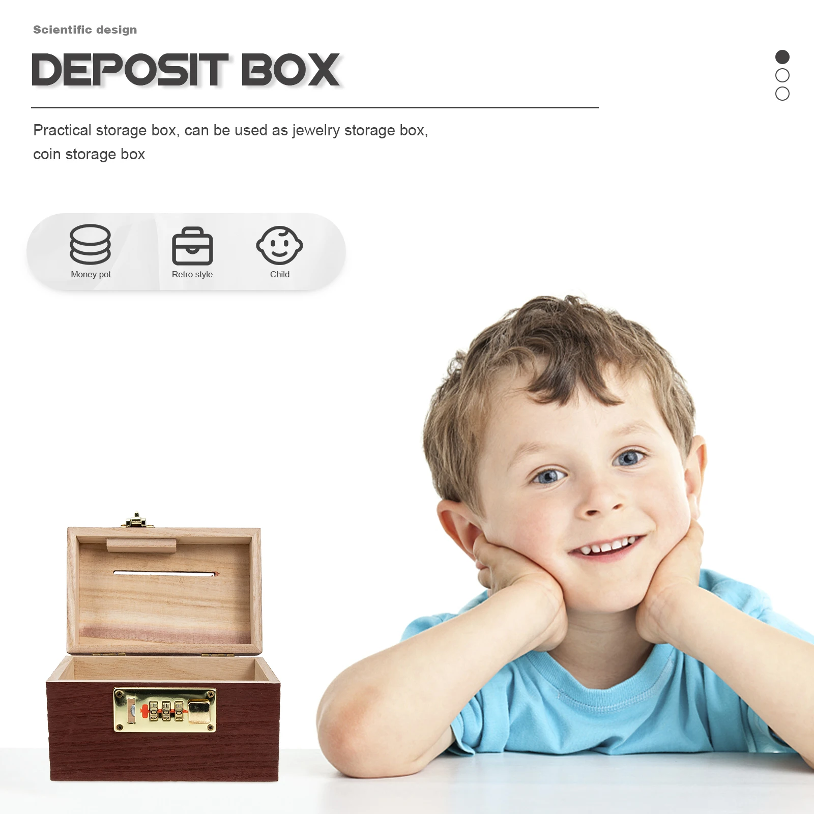 

Vintage Home Decor Box Cash Boxes Style Small Chest Gift Pirate for Trinket Money Travel