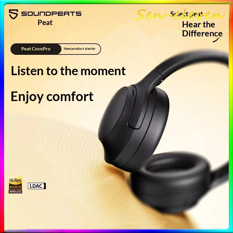 SoundPEATS Cove Pro Wireless Over-Ear Headphones, 56dB ANC, 95H Playtime, Hi-Res Audio LDAC, Bluetooth 6.0