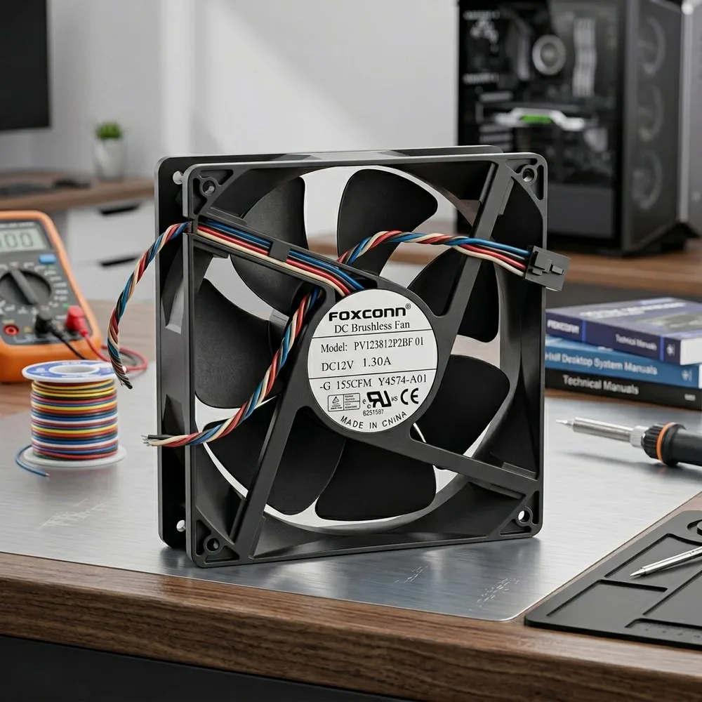 

For Foxconn PV123812P2BF 01 12038 DC12V 1.30A 12CM 4-Pin Dual Ball Cooling Fan