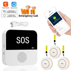 Tuya Smart Elderly Caregiver Pager SOS WiFi Call Button Emergency SOS Medical Alert System for Seniors Patients Elderly At Home