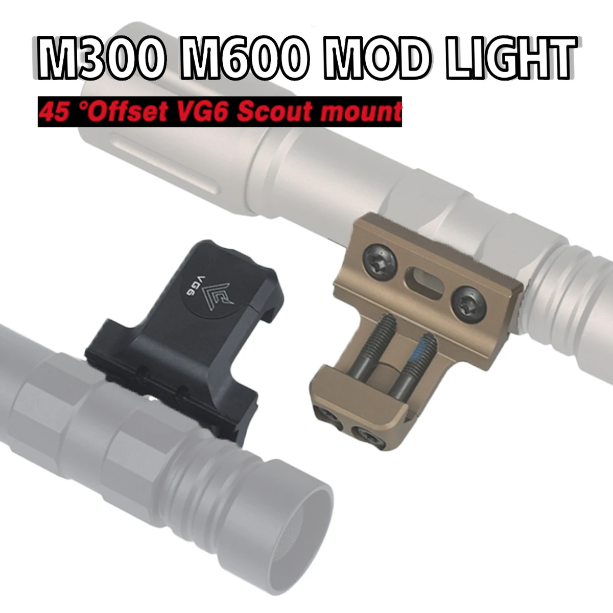 

Tactical 45° Offset Side Scout light mount adaptive CNC SF M300 M600 M600V MOD V2 Flashlight Base Hunting Weapons light mount