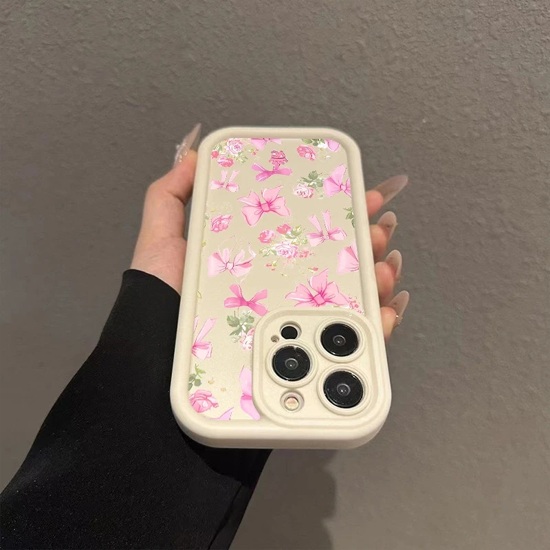 Coque de téléphone en Silicone avec nœuds papillon roses, pour Honor X9C X9A X8C X8B X8A X8 X7A X6B Magic 6 5 400 Lite 300 200 Pro, housse en TPU bonbon