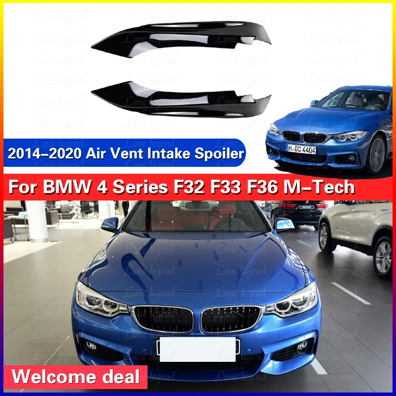 Car Front Bumper Side Splitter Cover Lip For BMW 4 Series F32 F33 F36 M-Tech 2014-2020 Fog Lamp Air Vent Intake Spoiler