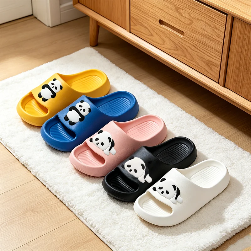 Fashion Panda  Women Men Slippers Indoor Cute Cartoon Unisex Slides Bathroom No-Slip Light Sandals Family Soft Lovely Home Shoes