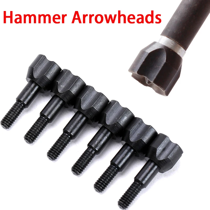 Archery 12/24Pcs Hammer Broadhead Arrowhead 100/125/130GR Arrow Tips for Hunting Compound Bow Carbon Fiberglass Arrow Shooting